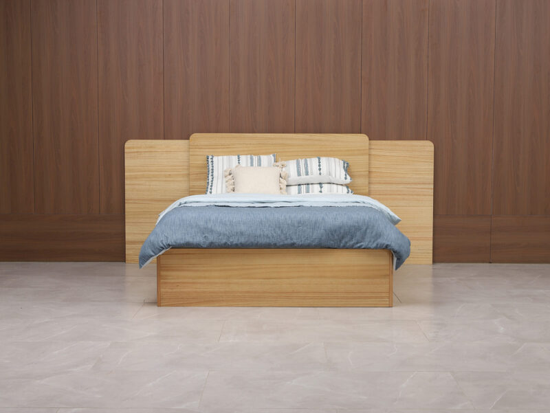 HARBOUR KING BED with gas lift storage | TAS Oak & Veneer
