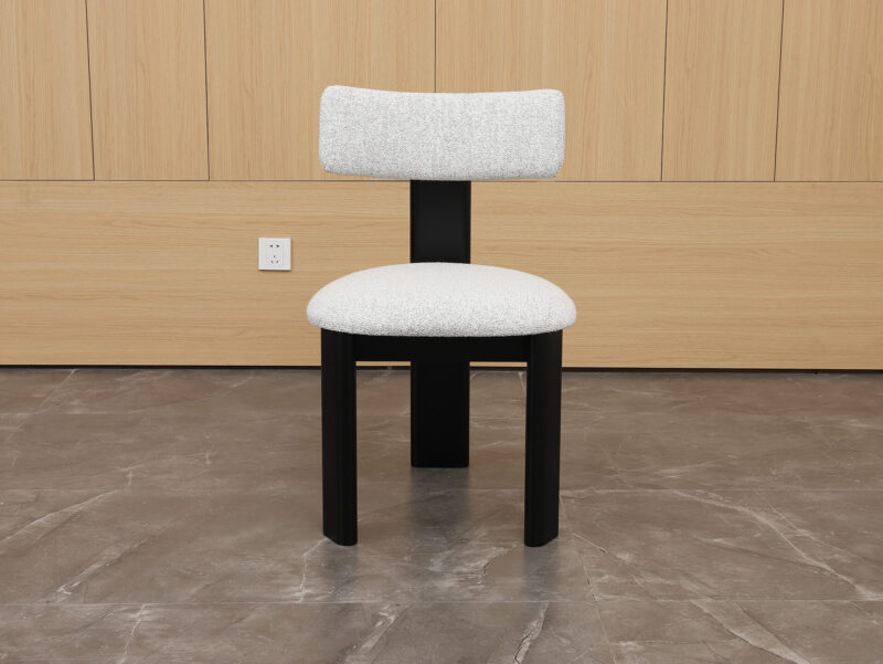 LOTUS DINING CHAIR | Tas. Oak Black Color, Cream Fabric