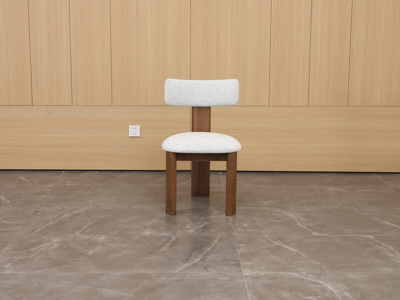 LOTUS DINING CHAIR | Tas. Oak Walnut Color, Cream Fabric